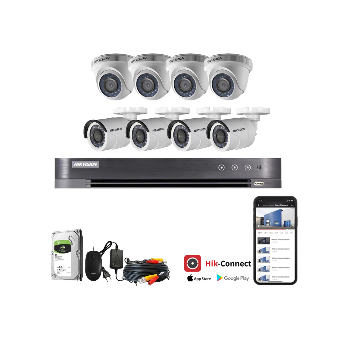 KIT CCTV Hikvision 8ch FHD